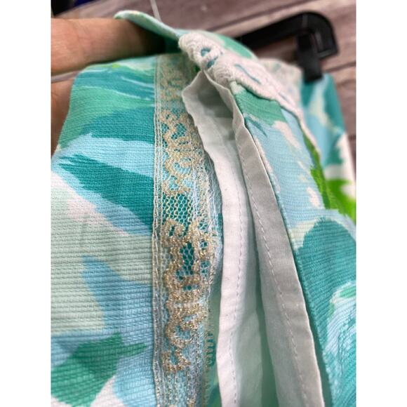 Lilly Pulitzer Tansy Poolside Blue Strapless Dress Size 6 Tropical - Picture 12 of 16